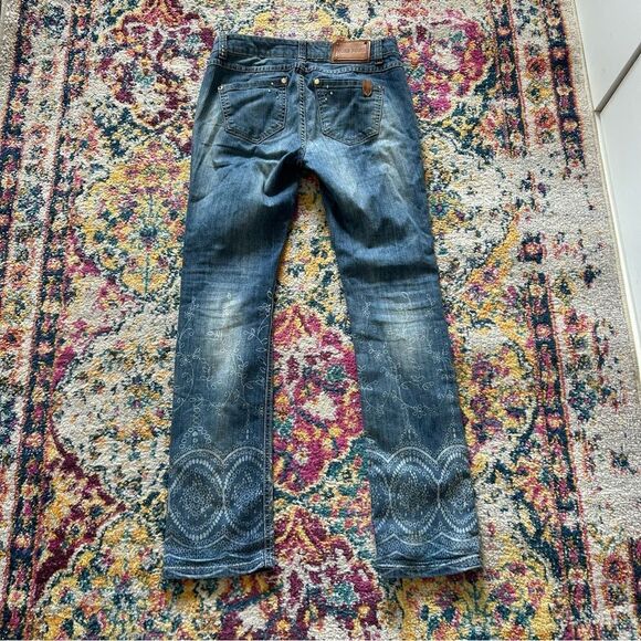 y2k vintage bedazzled festival low rise jeans by nicole benisti - Picture 4 of 5